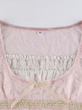 Lace Trim Crop Top-Outfit