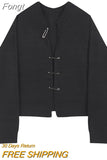 Sweater Harajuku Ins Street Women 2023 Autumn Winter Cardigan Long Sleeve Fashion Casual Loose Gothic Knitwear Short