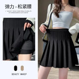 Fongt Tie With Low-Waisted Babes Half-Dress Girl Retro College Wind-Proof Light Suit Short Skirt A-Word Mini-Skirt