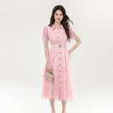 Fongt Dress 2025 Explosion New High-End Embroidery Long-Term Collection Waist Thin Dress
