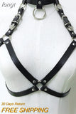 Faux Leather Hollow Out Crop Top Women Link Chain Long Tassel Tank Tops Stage Performance Costume Party Rave Festival