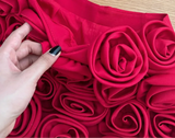 High Waist Three-Dimensional Rose Shorts-Outfit