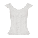 Fongt Cloth Forget French Ballet Style Striped Bow Lace Spliced Skirt Dress Suit