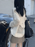 Distressed Crochet Knit Sweater-Outfit