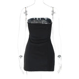 Strapless Solid Mini Dress-Outfit