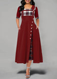 Temperament Commute Round Neck Color Half Sleeve Irregular Long