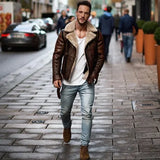 Fongt Explosion Of Imitation Leather Velvet Men's Jacket Thick Zipper Coat Fur Bump Color