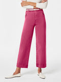 Elastic Loose Wide Leg Straight Leg Jeans Nine Minutes Pants-Outfit