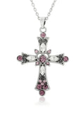 Grunge Rhinestone Cross Pendant Necklace-Outfit