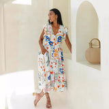 Fongt 24 Spring / Summer Flower Print Single Breasted Dress 88157-Outfit