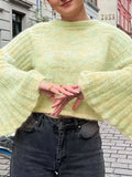 Horn Sleeves Lazy Short Sweater Ins Fall's New Fashionable Commuter Blouse Women's Wear-Outfit