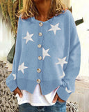 Fongt And Winter New Sweater Women's Cardigan Five-Pointed Star Single Breasted