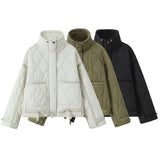 Fongt Women's Clothing 2025 Autumn And Winter New Fashion Collar Water Ripple Loose Cotton Jacket Jacket Jacket