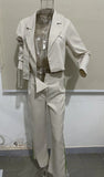 Fongt 2023 New Sub-Pure Color Fashion Lapel Short Suit Temperament Trousers Suit-Outfit