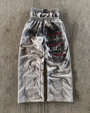 Fongt Popular Green Code Series Printed Young Single-Waisted Wide Leg Trousers Hot