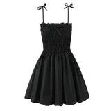 Bow Strap Ruched Mini Dress-Outfit