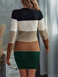 Fongt And Winter Round Collar Long Knitted Shirt Threaded Dressing Dress
