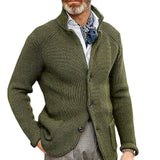 Fongt New Sweater Men's Casual Long Sleeve Solid Color Knit Sweater Men's