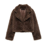 Fongt Women's Winter New Fashion Environmentally Friendly Artificial Fur Short Coat D69135