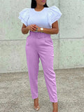 Fongt 2025 New Elegant OL Professional Trousers Thin Small Foot Pants African High-Waisted Casual Pants