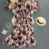 Long-Sleeved Dress With Large Flowers-Outfit