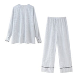 Spring Striped Shirt 2010782 Pajamas Style Trousers 3152406-Outfit
