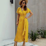 Beach Sundress Ladies Lace Up Wrap Party