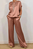 Fongt And Summer 2025 New Trendy Loose Shirt Broad Leg Trousers Casual Set