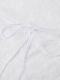 Embroidered Bow Lace Stitching Tank Top-Outfit