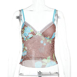 Fongt Summer New Women's Casual Pants Dark Sexy Body-In-Print Lace High-Waisted Flared