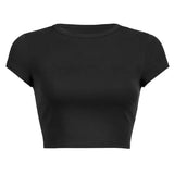 Fongt Women's Summer Solid Color Multi-Color Short Fashion T-Shirt Acceptable With A