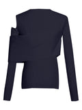Fongt Style Sweater Women's 2025 Spring New Fashion Collar Design Long-Sleeved Shoulder High-End Feel