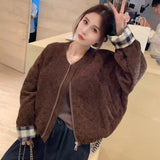 Fur One Lamb Wool Thick Advanced Sense Coat Female Autumn Winter 2024 New Korean Short Style Jacket-Outfit