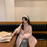 Female 2024 New Korean Version Loose Medium And Long Cotton-Padded Jacket Winter Jacket-Outfit