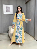 Minority Age-Reduced Printed Fairy Skirt 2024 New V-Neck Slim A-Shaped Dress For Spring And Summer-Outfit