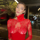 Autumn Fashion Trend Women's New Long Sleeve Round Neck Hollow Backless Knitted Hip Dress Party Dress Club Outfit-Outfit