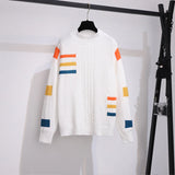 Autumn Winter Warm Korean Sweet 2 Pieces Sets For Women Knitted Pullover Long Sleeve Sweater And Black Shorts Skirts