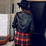 Fongt Version Of 2024 Spring And Autumn Station Locomotive Leather Female Short Slim PU Leather Jacket Women Small Coat Tide-Outfit