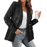Jacket Sexy V Neck Small Suit Jacket Autumn New Women blazer Slim Solid Color Long Sleeves Coat Elegant Office Lady
