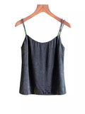 Style Retro Jacquard Black Sling Vest Girl 2024 New Summer New Chinese Style Suit-Outfit