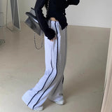 Side Contrasting Lace Track-pants-Outfit