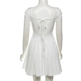 Short Sleeve Backless Mini Dress-Outfit