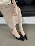 Fongt New Fall 2024 Dress With Low Heel Bow And Half