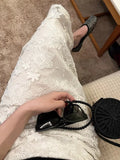 Fongt Three-Dimensional Flower Embroidered Lace Dress Girl Long Dress Women's European Goods Korean Women's Small Fragrant Style