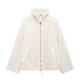 Fongt Explosive Women's Fashion Loose Collar Double Zipper Open Shirt