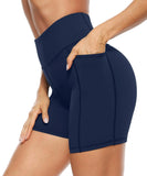 Shorts Tight Three-Point Pocket High-Waist Elastic Fitness Training Exercise Shorts-Outfit