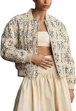 Fongt Autumn And Winter Dais Dais Dais Printing And Dye Pocket Zipper Short Flight Jacket Cotton Clothes Women WQK0501