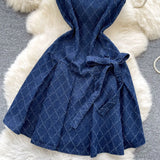 Fongt Dress Woman 2025 Summer Design Small Bow Tie Belt Waist-Free Vest Skirt