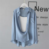 Fongt And Autumn Thin Shirt Outside The Women's Leisure Relaxed Long-Sleeved Chiffon Sunscreen Jacket 2025