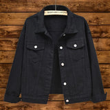 Fongt Denim Jacket Women's Loose Summer Korean Casual Versatile 2024 Short Jacket Long Sleeve Jacket-Outfit